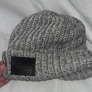 Love Your Melon Black and White Knit Beanie